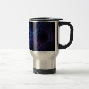 Mug De Voyage Motif poreux bleu de fractale