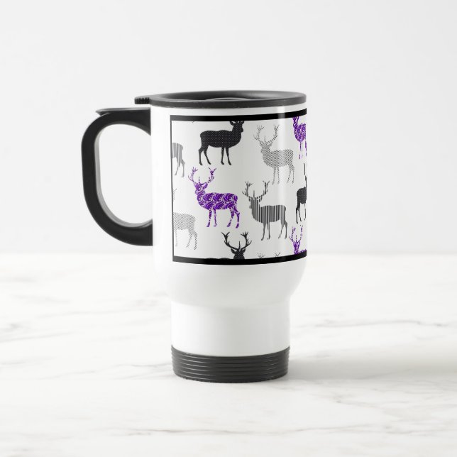 Mug De Voyage Motif pourpre de Noël de mâle de cerfs communs (Gauche)