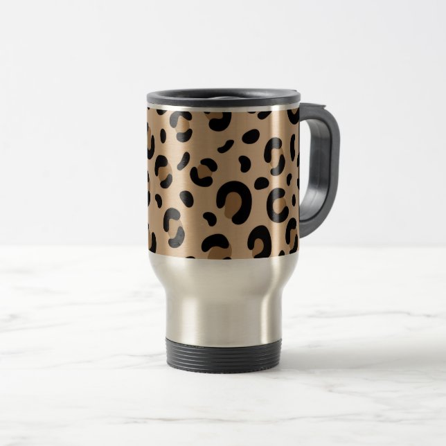 Mug De Voyage Motif rayé de tigre gras – Conception d'impression (Devant droit)