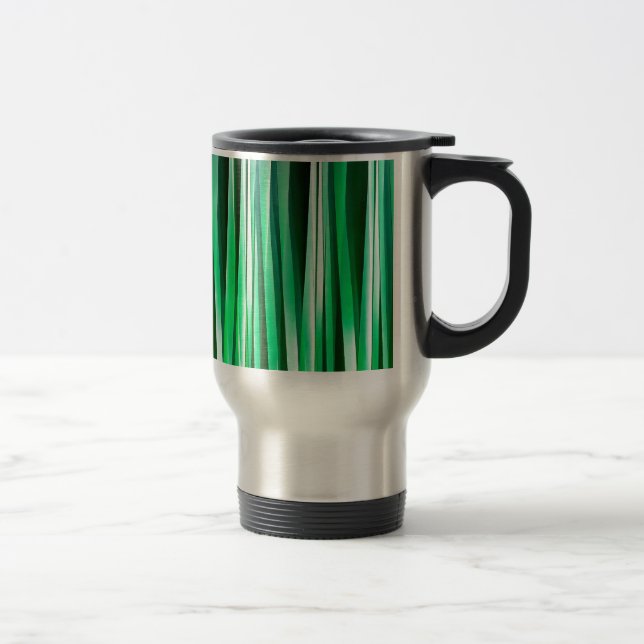 Mug De Voyage Motif rayé d'océan bleu vert (Droit)