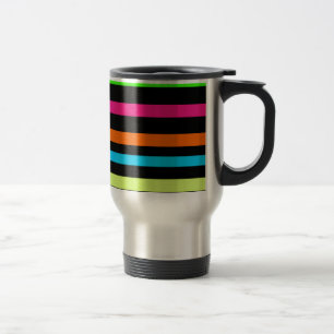 Mug De Voyage Motif Rayures Néon