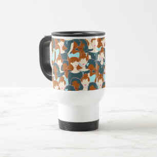 Mug De Voyage Motif sans couture avec des filles noires et des f