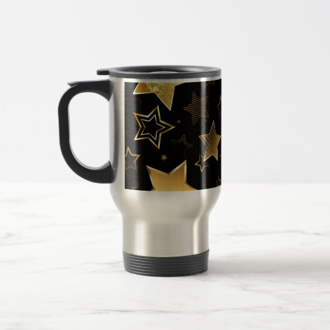 Mug De Voyage Motif sans couture avec étoiles d'or (Gauche)