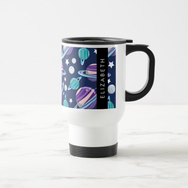Mug De Voyage Motif spatial, Planètes, Étoiles, Galaxie, Votre n (Droite)