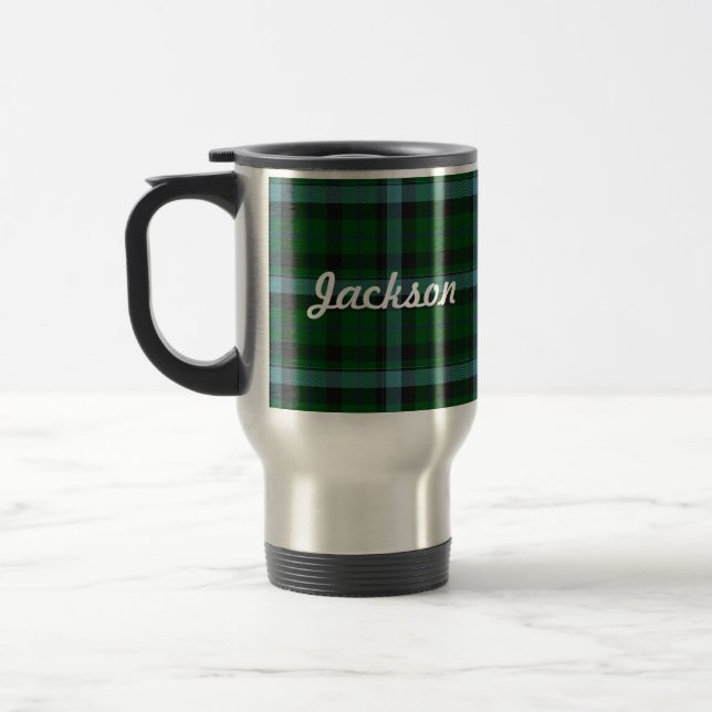 Mug De Voyage Motif Tartan vert et bleu (Gauche)