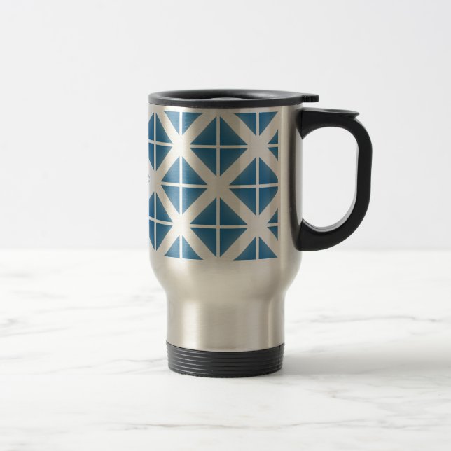 Mug De Voyage Motif triangle bleu tendance (Droit)
