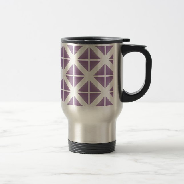 Mug De Voyage Motif triangle tendance violet (Droit)