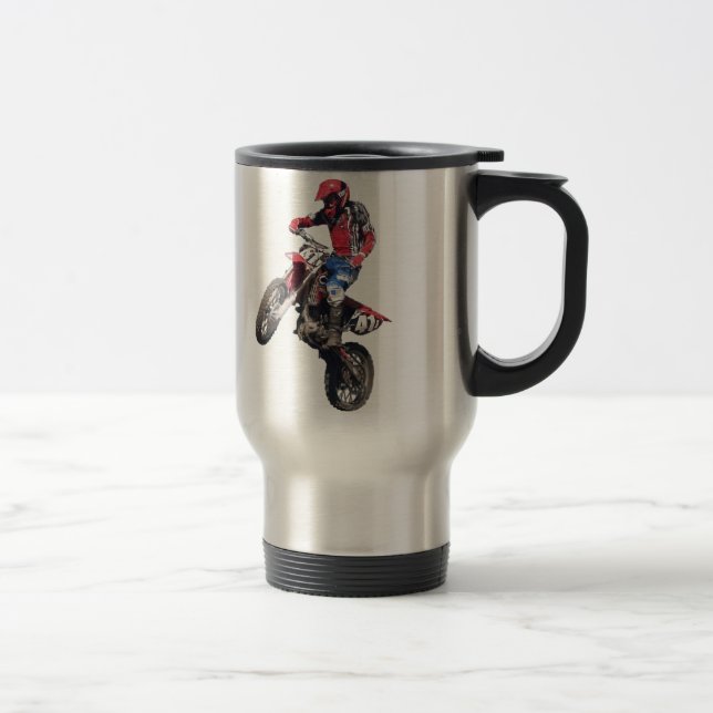 Mug De Voyage Moto Cross Terre Rouge (Droit)
