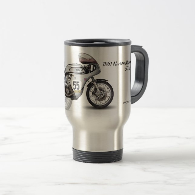 Mug De Voyage Motocyclette 1961 mannoise de Norton 500cc (Devant droit)