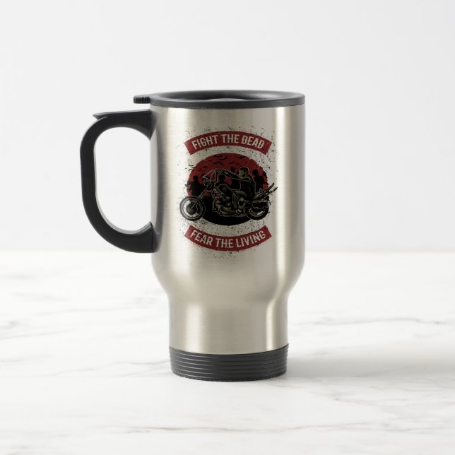 Mug De Voyage Motocycliste Combattant Zombie (Gauche)