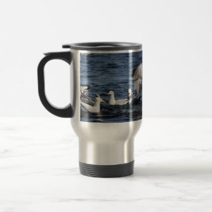 Mug De Voyage Mouettes de l'océan en action frénésie alimentaire