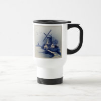 Moulin à vent bleu blanc Delft vintage