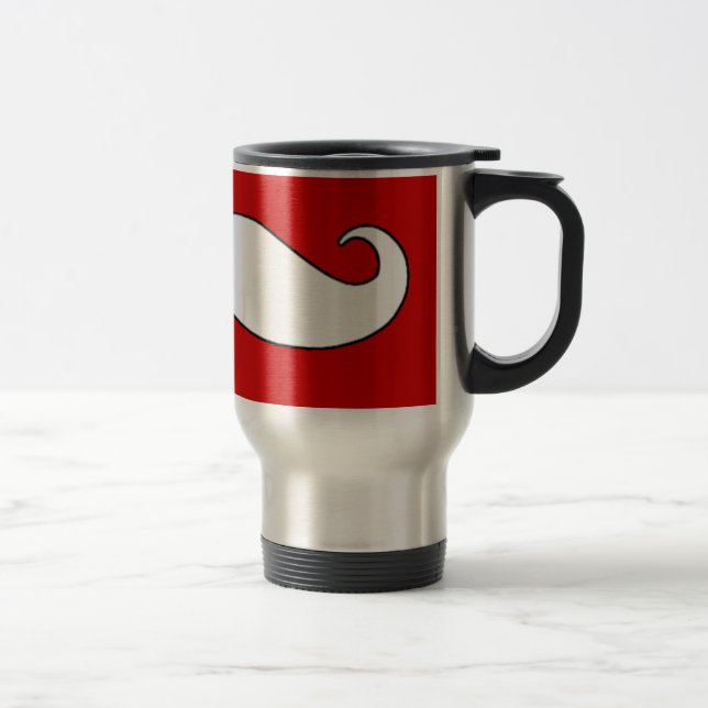 Mug De Voyage Moustache dans noir ou le blanc (Droit)