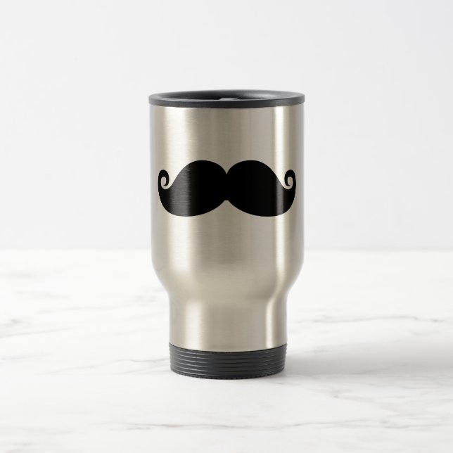 Mug De Voyage Moustache noire vintage drôle (Centre)