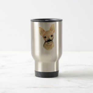 Mug De Voyage Moustache sur une mignonne humour de chien