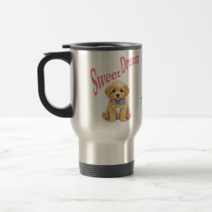 Mug De Voyage Mu en aquarelle personnalisé "Doux Rêve" Chien tou