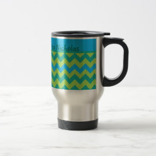 Mug De Voyage Mug voyage personnalisé, Motif Chevron Blue Moons