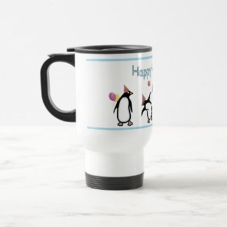 Mug De Voyage Mugue anniversaire joyeux manchot