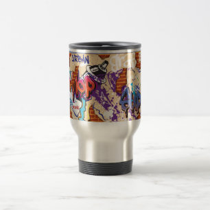 Mug De Voyage Mur de graffiti de hip hop urbain.