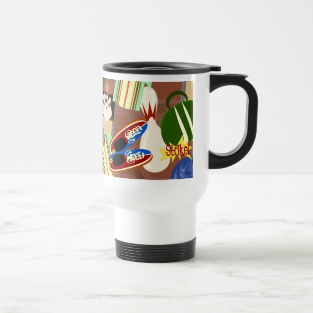 Mug De Voyage Musique de Bowling Retro (Droite)