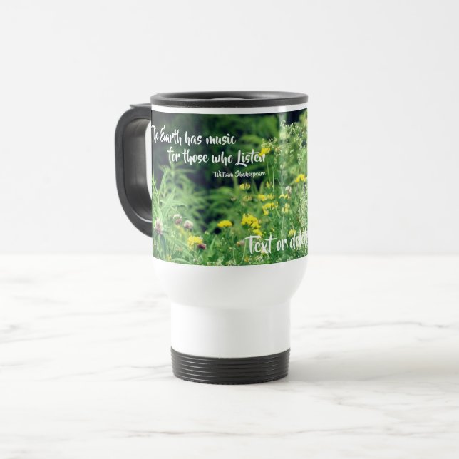 Mug De Voyage Musique De La Nature Citation Inspirante Personnal (Devant gauche)