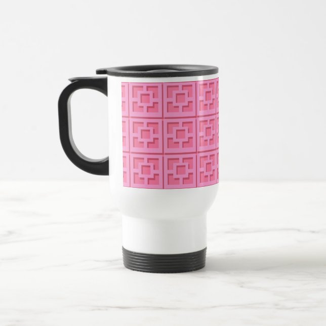 Mug De Voyage Musique de Trellis rose rétro (Gauche)