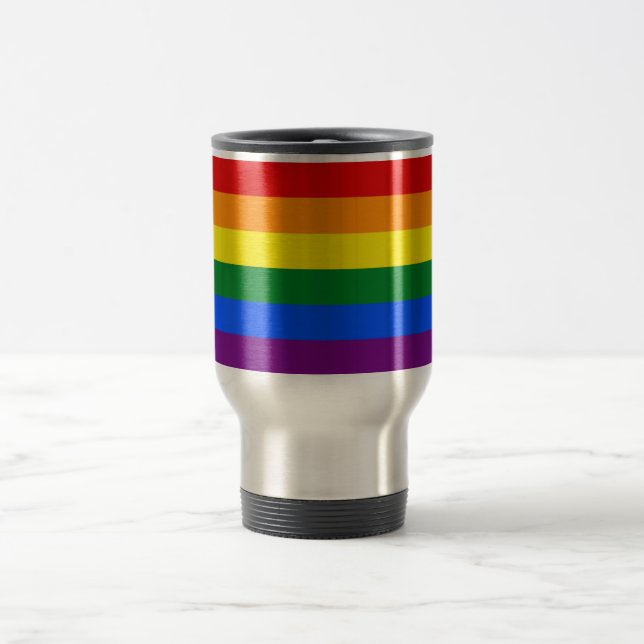 Mug De Voyage Musique de voyage avec drapeau Rainbow LGBT (Centre)