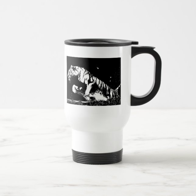 Mug De Voyage Musique de voyage Black & White Tiger (Droite)
