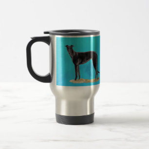 Mug De Voyage Musique de voyage de Black Greyhound Dog