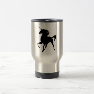 Mug De Voyage Musique de voyage Silhouette Unicorne Noire