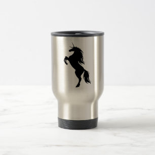 Mug De Voyage Musique de voyage Silhouette Unicorne Noire