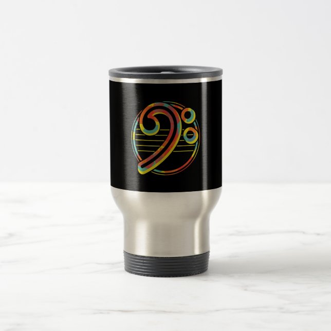 Mug De Voyage Musique guitare Lover Bass Cleff (Centre)