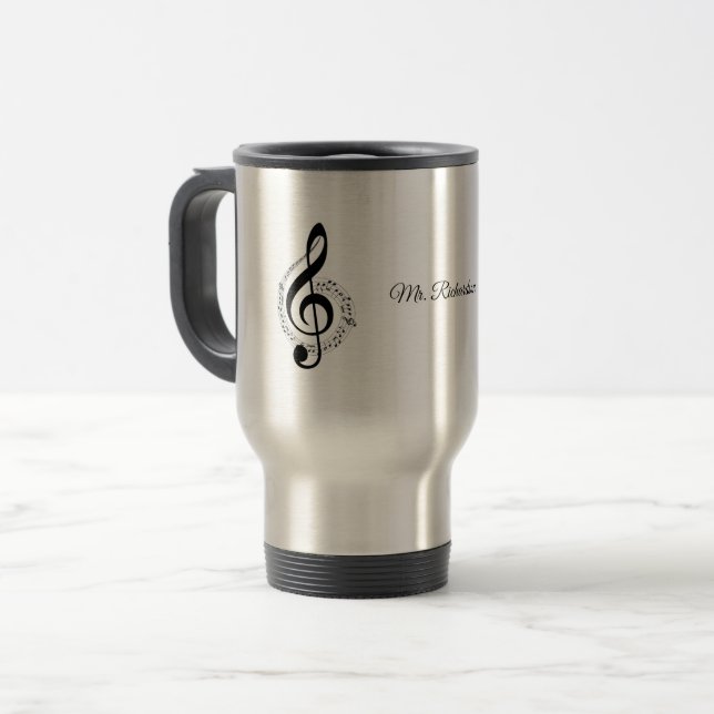 Mug De Voyage Musique Notes Musique Musique de voyage personnali (Devant gauche)