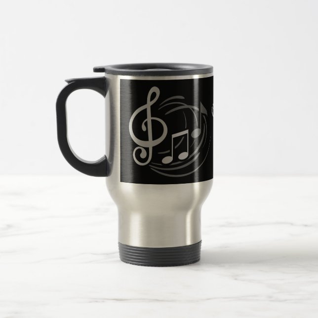 Mug De Voyage Musique Notes nom personnalisé musiques (Gauche)