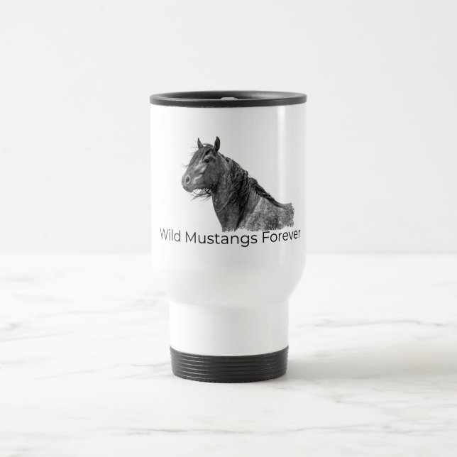 Mug De Voyage Mustangs sauvages pour toujours Voyage Mug (Centre)