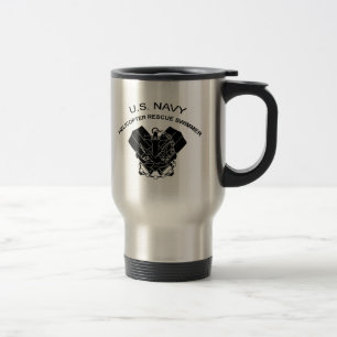 Mug De Voyage Nageur de sauvetage par hélicoptère