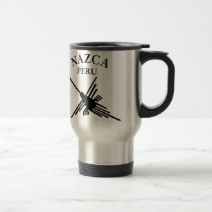 Mug De Voyage Nazca Pérou Colibri Avec Texte Courbé