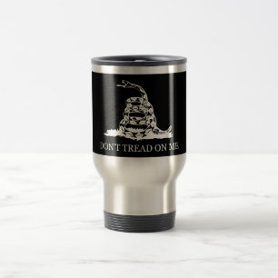 Mug De Voyage Ne marchez pas sur moi le drapeau -- Noir et blanc