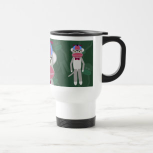 Mug De Voyage Nerdy Fifties Sock Monkey Cartographie Art Design