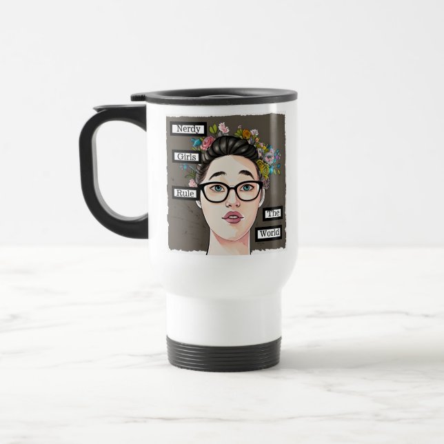 Mug De Voyage Nerdy Girls dirigent le monde (Gauche)