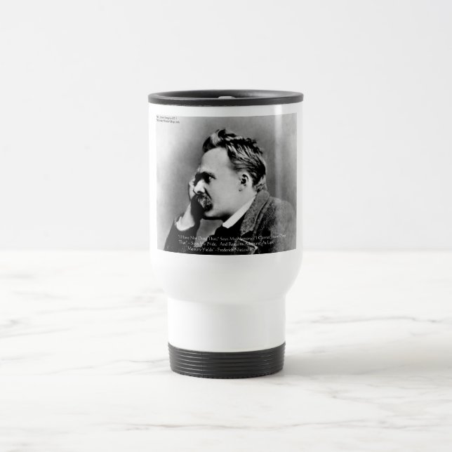 Mug De Voyage Nietzsche "Fierté Vs Mémoire" Citation de Sagesse  (Centre)