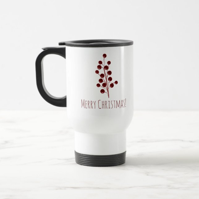 Mug De Voyage Noël aux cerisiers rouges (Gauche)