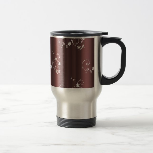 Mug De Voyage Noël Brown de perles métalliques (Droit)