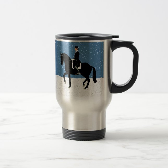 Mug De Voyage Noël de cheval de dressage de Milou (Droit)