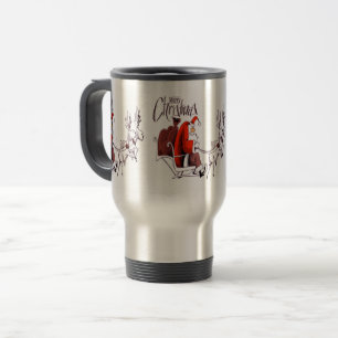 Mug De Voyage Noël de renne d'équitation du père noël