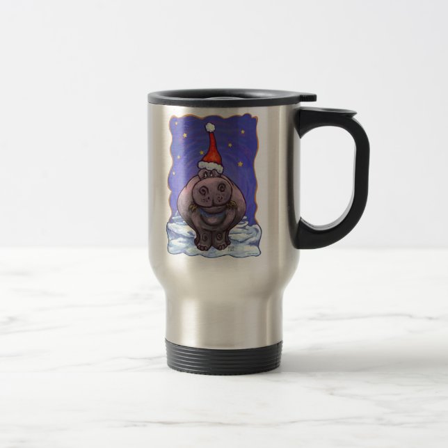 Mug De Voyage Noël Hippopotame (Droit)