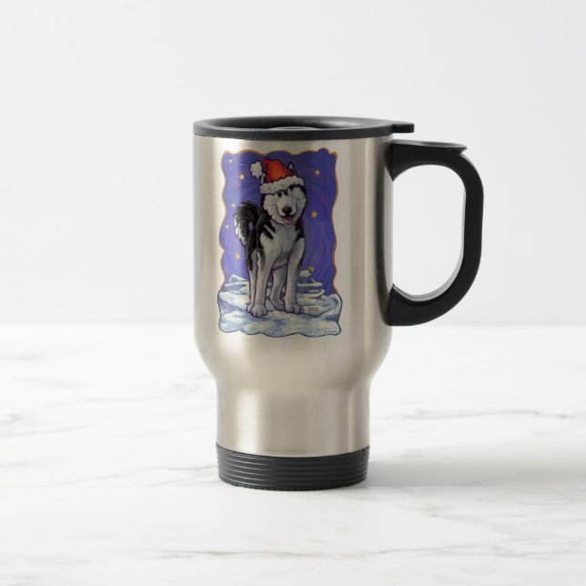 Mug De Voyage Noël Husky (Droit)