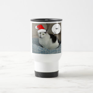 Mug De Voyage Noël noir et blanc Kitten