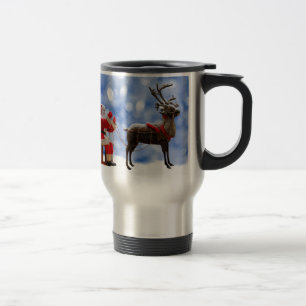Mug De Voyage Noël Père Noël Renne Traîneau Neige
