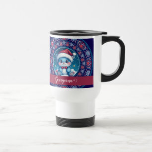 Mug De Voyage Noël personnalisé Kawaii Ours Dot Mandala